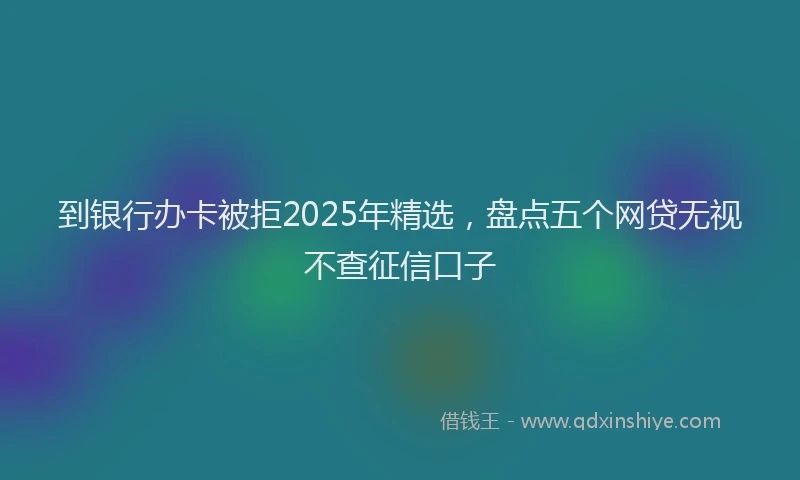到银行办卡被拒2025年精选，盘点五个网贷无视不查征信口子