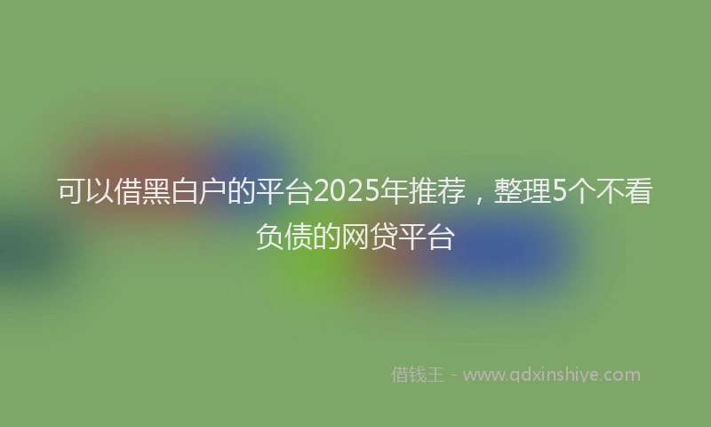 可以借黑白户的平台2025年推荐，整理5个不看负债的网贷平台