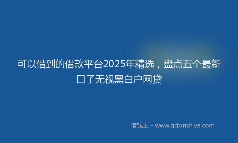 可以借到的借款平台2025年精选，盘点五个最新口子无视黑白户网贷