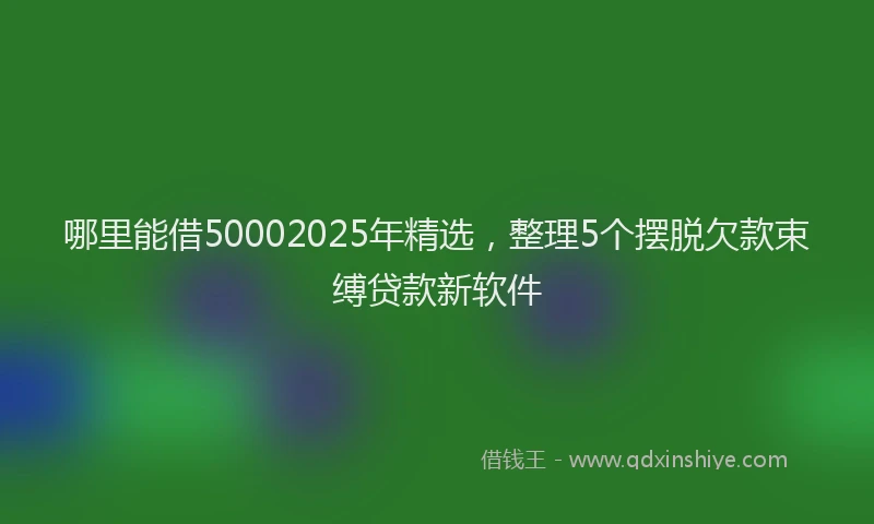 哪里能借50002025年精选，整理5个摆脱欠款束缚贷款新软件