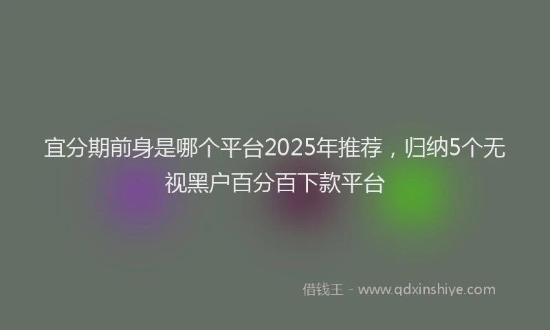 宜分期前身是哪个平台2025年推荐，归纳5个无视黑户百分百下款平台