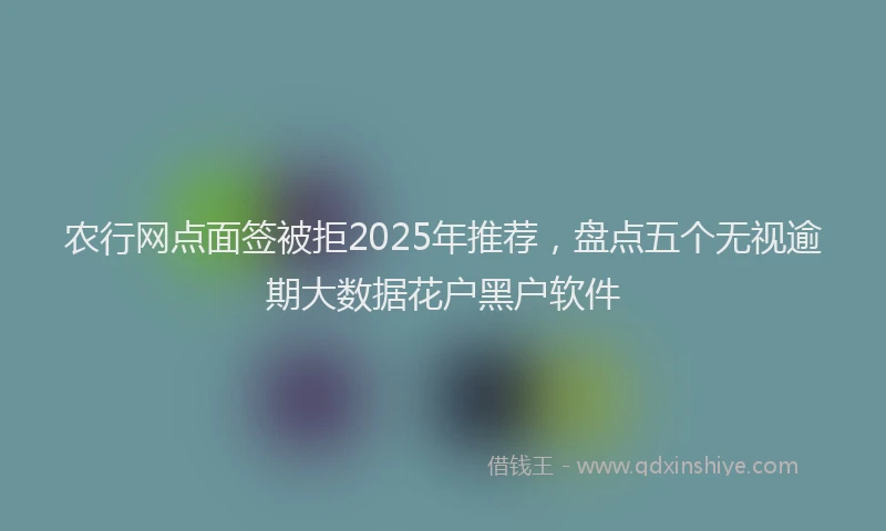 农行网点面签被拒2025年推荐，盘点五个无视逾期大数据花户黑户软件
