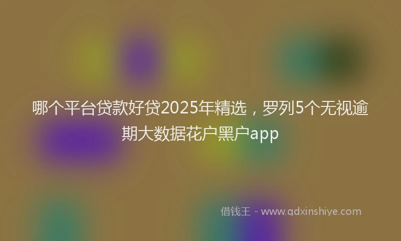 哪个平台贷款好贷2025年精选，罗列5个无视逾期大数据花户黑户app