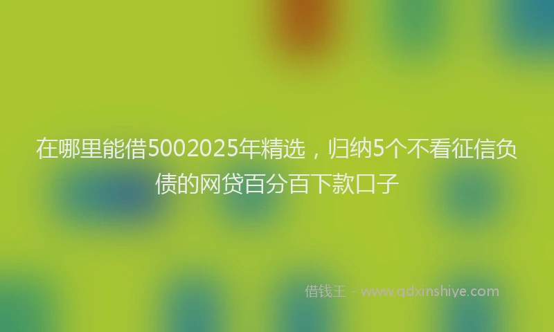 在哪里能借5002025年精选，归纳5个不看征信负债的网贷百分百下款口子