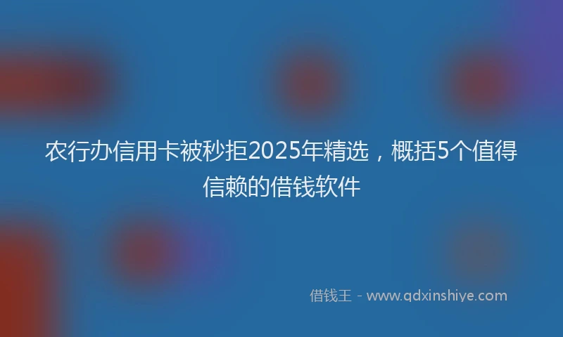 农行办信用卡被秒拒2025年精选，概括5个值得信赖的借钱软件