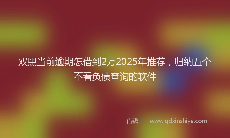 双黑当前逾期怎借到2万2025年推荐，归纳五个不看负债查询的软件
