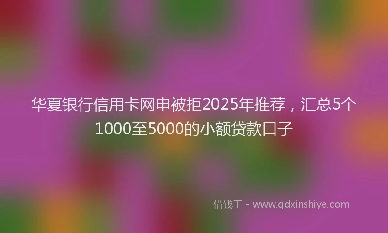 华夏银行信用卡网申被拒2025年推荐，汇总5个1000至5000的小额贷款口子