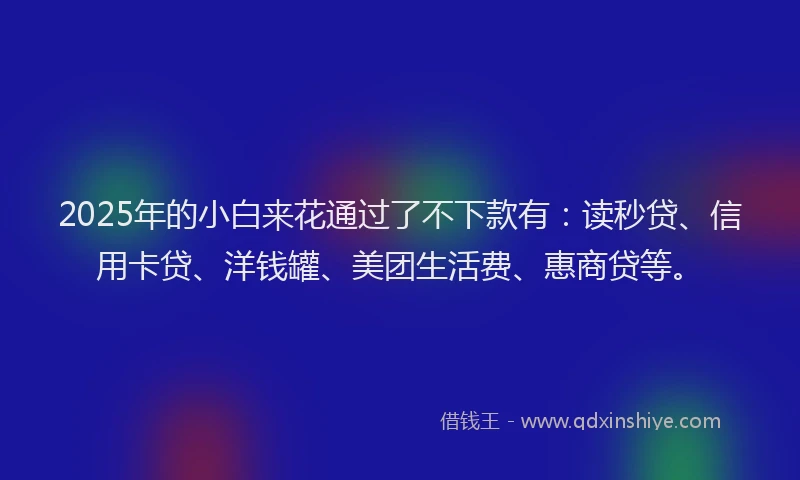 2025年的小白来花通过了不下款有：读秒贷、信用卡贷、洋钱罐、美团生活费、惠商贷等。