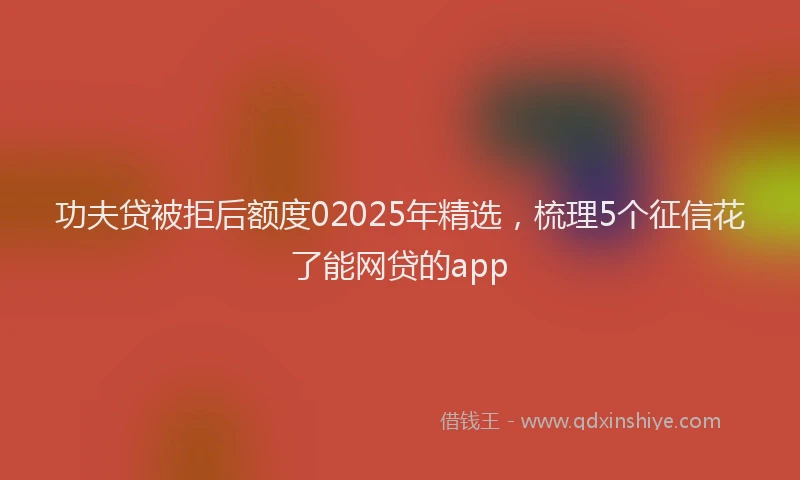 功夫贷被拒后额度02025年精选，梳理5个征信花了能网贷的app