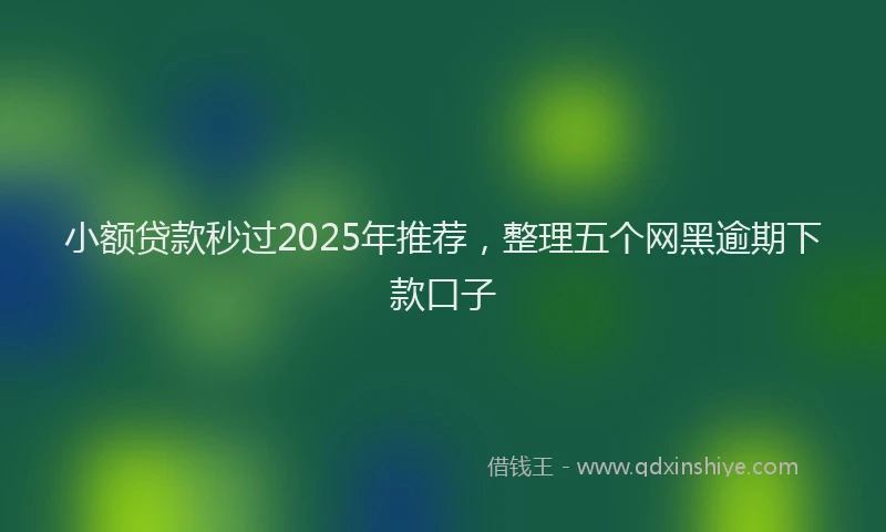 小额贷款秒过2025年推荐，整理五个网黑逾期下款口子
