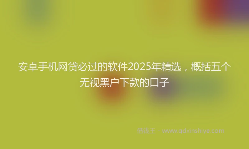 安卓手机网贷必过的软件2025年精选，概括五个无视黑户下款的口子