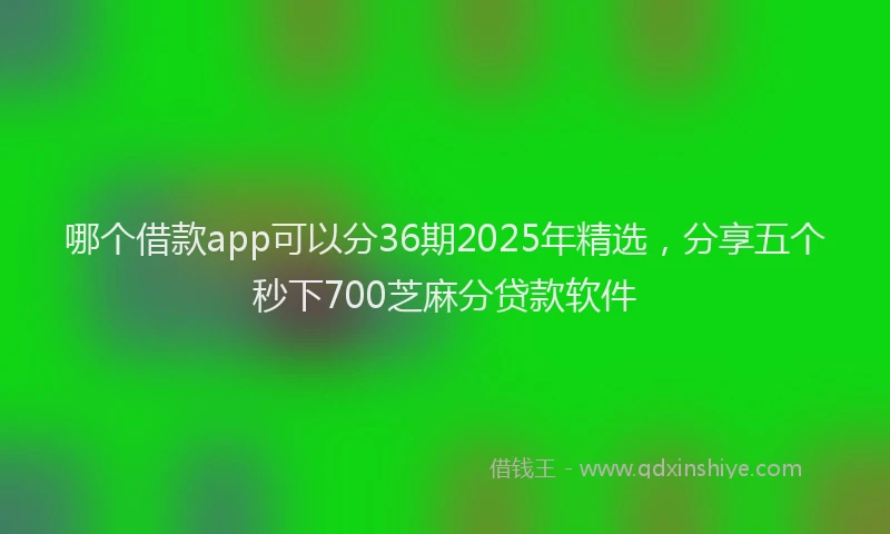 哪个借款app可以分36期2025年精选，分享五个秒下700芝麻分贷款软件