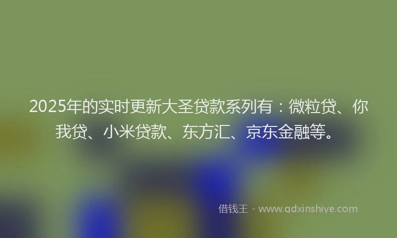 2025年的实时更新大圣贷款系列有：微粒贷、你我贷、小米贷款、东方汇、京东金融等。