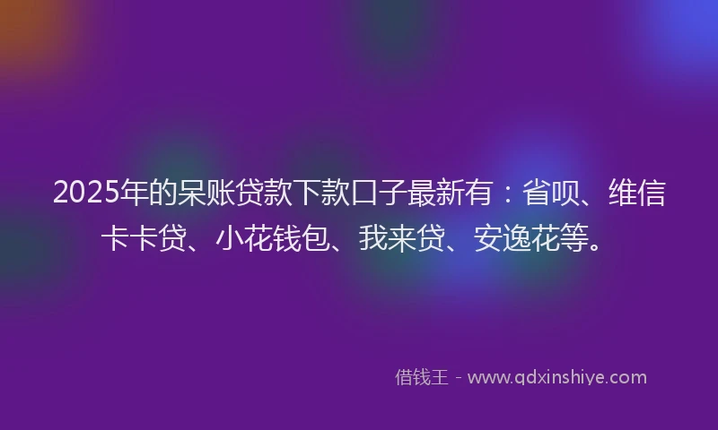 2025年的呆账贷款下款口子最新有：省呗、维信卡卡贷、小花钱包、我来贷、安逸花等。