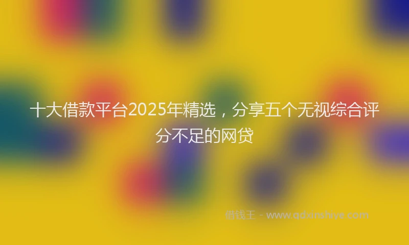 十大借款平台2025年精选，分享五个无视综合评分不足的网贷