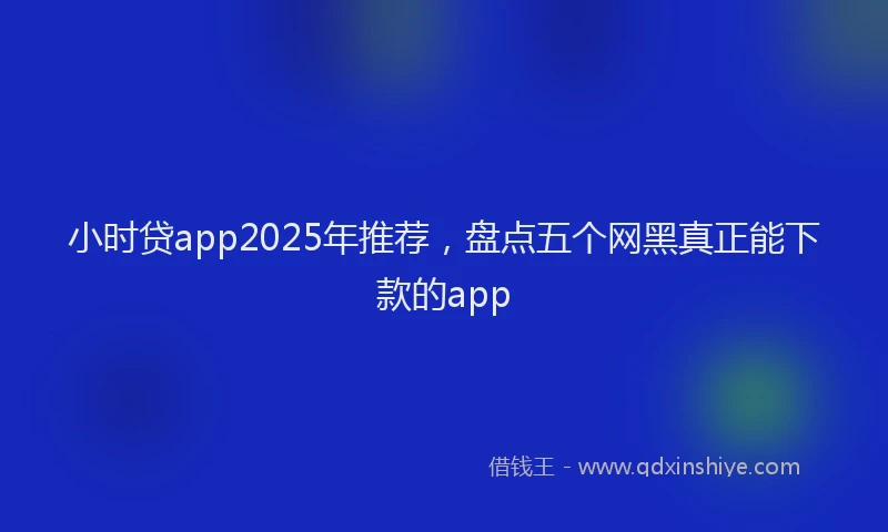小时贷app2025年推荐，盘点五个网黑真正能下款的app