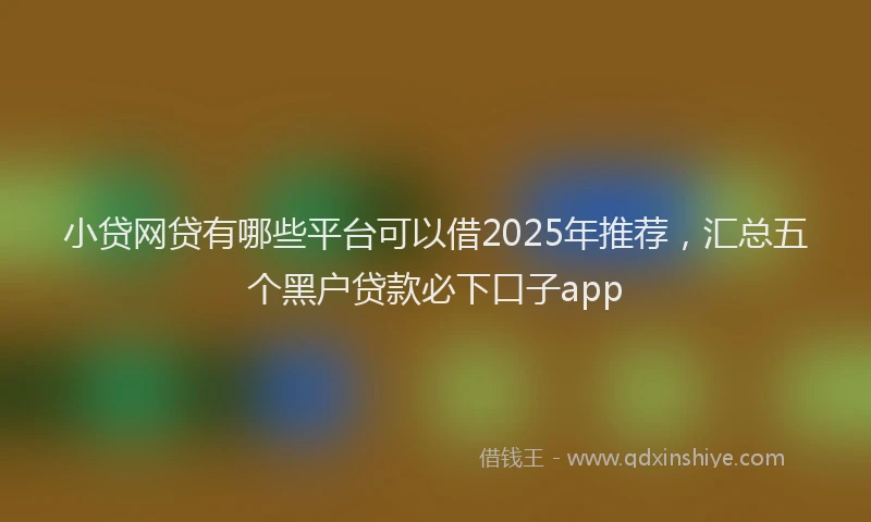 小贷网贷有哪些平台可以借2025年推荐，汇总五个黑户贷款必下口子app