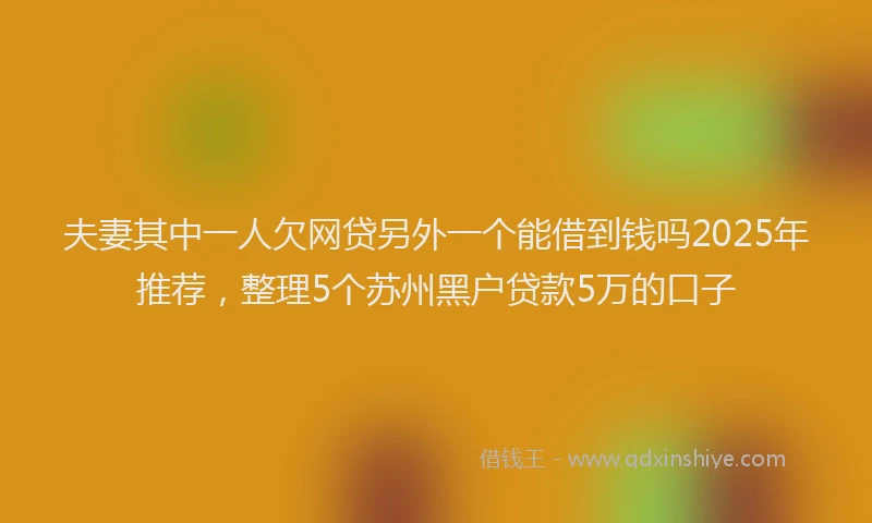 夫妻其中一人欠网贷另外一个能借到钱吗2025年推荐，整理5个苏州黑户贷款5万的口子