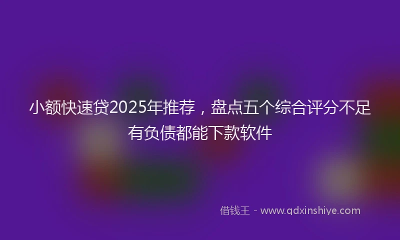 小额快速贷2025年推荐，盘点五个综合评分不足有负债都能下款软件