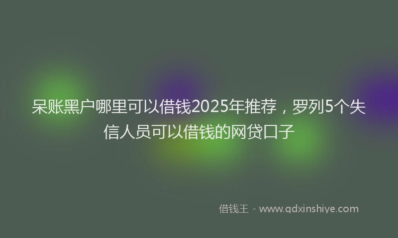 呆账黑户哪里可以借钱2025年推荐，罗列5个失信人员可以借钱的网贷口子