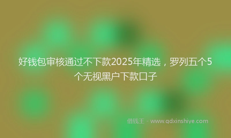 好钱包审核通过不下款2025年精选，罗列五个5个无视黑户下款口子