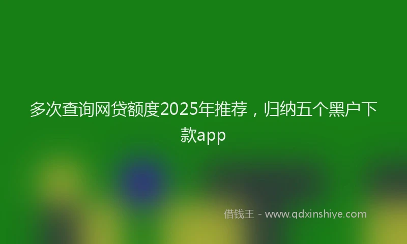 多次查询网贷额度2025年推荐，归纳五个黑户下款app