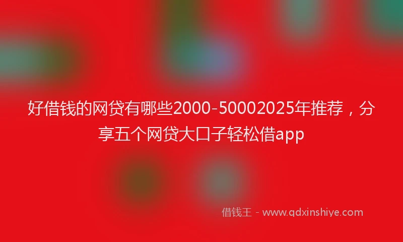 好借钱的网贷有哪些2000-50002025年推荐，分享五个网贷大口子轻松借app