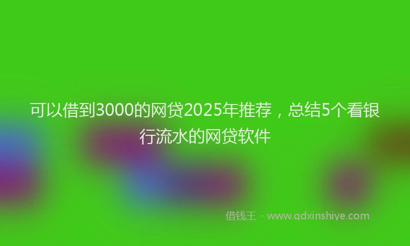 可以借到3000的网贷2025年推荐，总结5个看银行流水的网贷软件