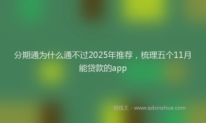 分期通为什么通不过2025年推荐，梳理五个11月能贷款的app