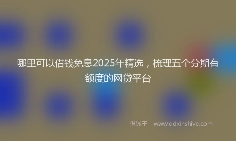 哪里可以借钱免息2025年精选，梳理五个分期有额度的网贷平台