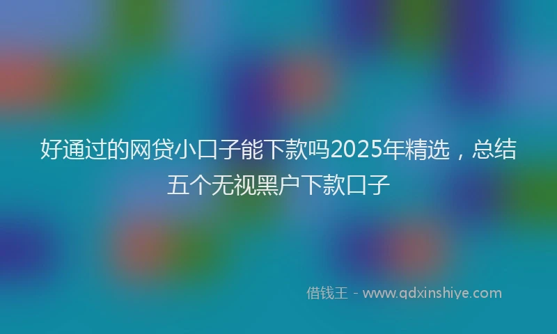 好通过的网贷小口子能下款吗2025年精选，总结五个无视黑户下款口子