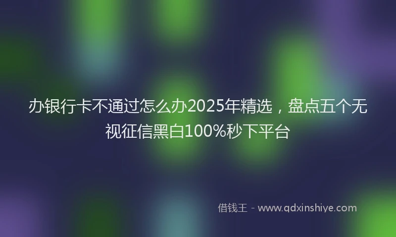 办银行卡不通过怎么办2025年精选，盘点五个无视征信黑白100%秒下平台