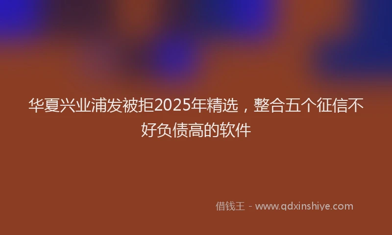 华夏兴业浦发被拒2025年精选，整合五个征信不好负债高的软件