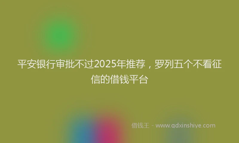 平安银行审批不过2025年推荐，罗列五个不看征信的借钱平台