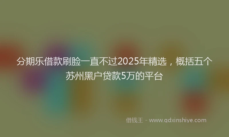 分期乐借款刷脸一直不过2025年精选，概括五个苏州黑户贷款5万的平台