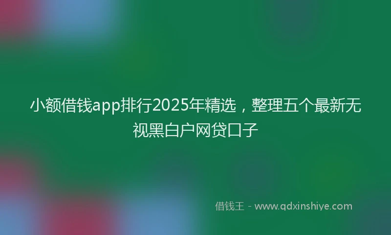 小额借钱app排行2025年精选，整理五个最新无视黑白户网贷口子