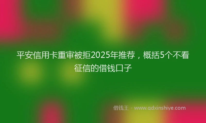 平安信用卡重审被拒2025年推荐，概括5个不看征信的借钱口子