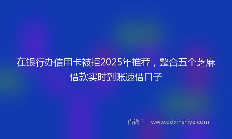 在银行办信用卡被拒2025年推荐，整合五个芝麻借款实时到账速借口子