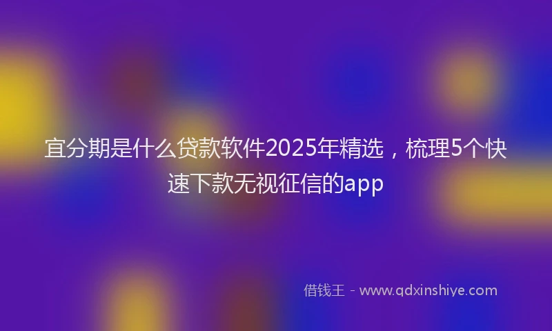 宜分期是什么贷款软件2025年精选，梳理5个快速下款无视征信的app