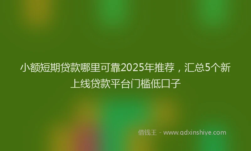 小额短期贷款哪里可靠2025年推荐，汇总5个新上线贷款平台门槛低口子
