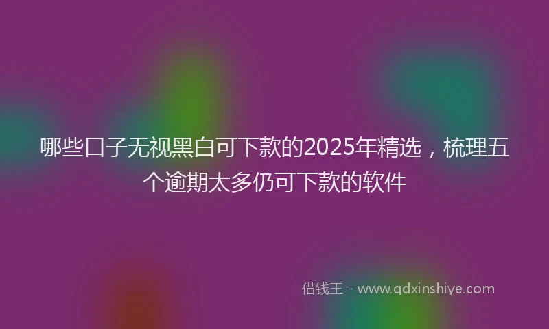 哪些口子无视黑白可下款的2025年精选，梳理五个逾期太多仍可下款的软件
