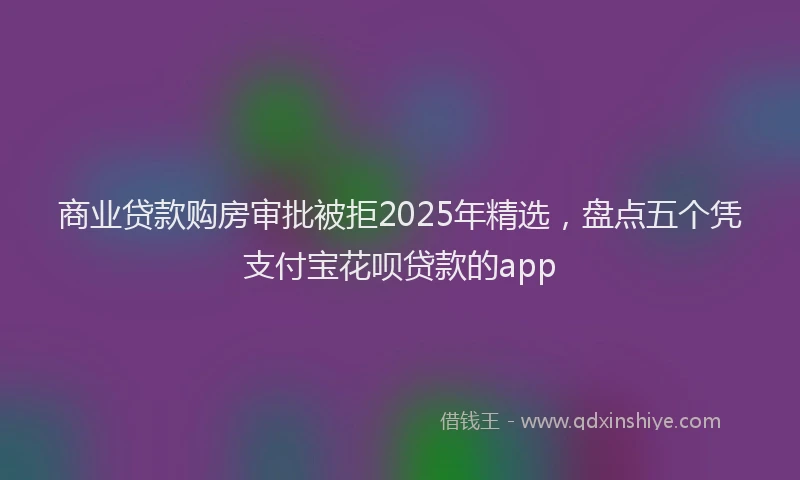 商业贷款购房审批被拒2025年精选，盘点五个凭支付宝花呗贷款的app