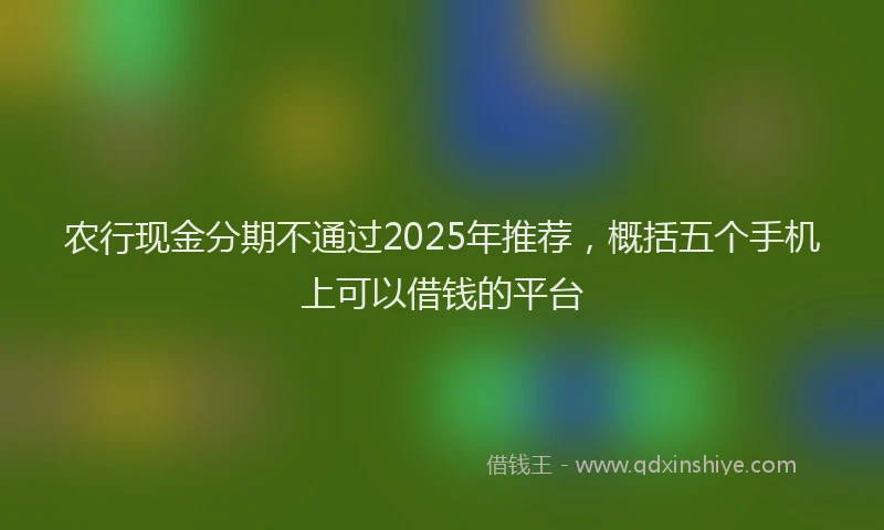 农行现金分期不通过2025年推荐，概括五个手机上可以借钱的平台