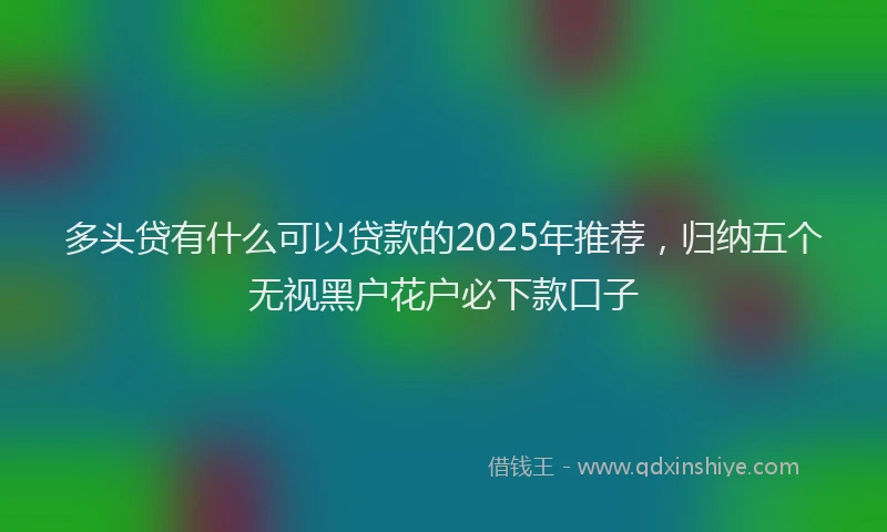 多头贷有什么可以贷款的2025年推荐，归纳五个无视黑户花户必下款口子