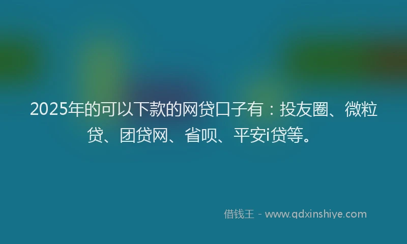 2025年的可以下款的网贷口子有：投友圈、微粒贷、团贷网、省呗、平安i贷等。