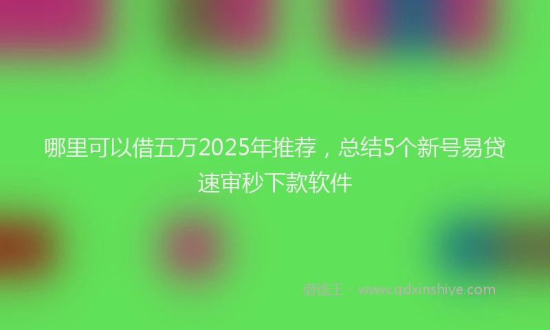 哪里可以借五万2025年推荐，总结5个新号易贷速审秒下款软件