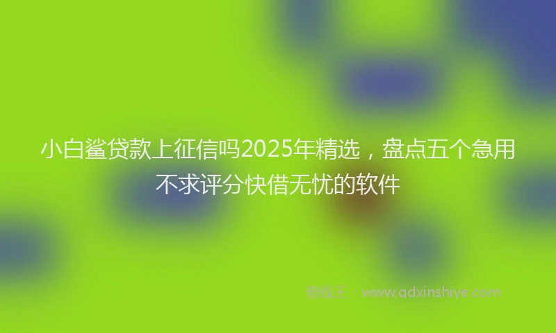 小白鲨贷款上征信吗2025年精选，盘点五个急用不求评分快借无忧的软件