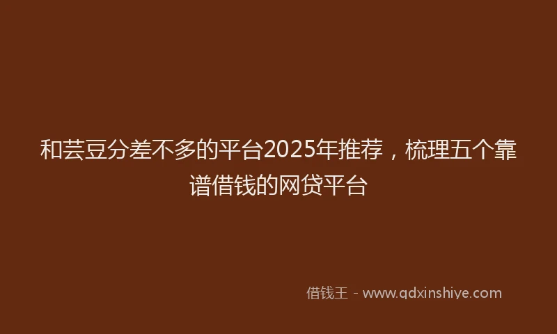 和芸豆分差不多的平台2025年推荐，梳理五个靠谱借钱的网贷平台