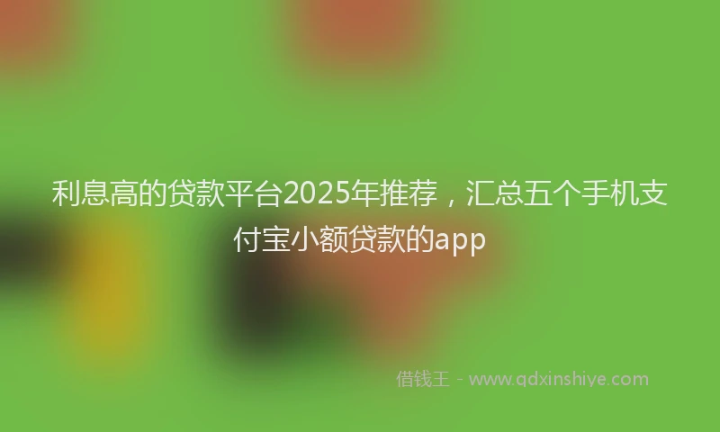 利息高的贷款平台2025年推荐，汇总五个手机支付宝小额贷款的app