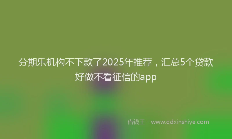 分期乐机构不下款了2025年推荐，汇总5个贷款好做不看征信的app
